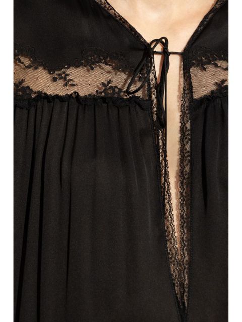 Saint Laurent drawstring long-sleeve jumpsuit - Black