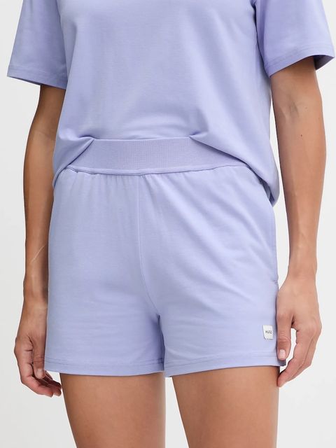 HUGO szorty lounge damskie kolor fioletowy gładkie high waist 50556815 - zdjęcie produktu nr 1