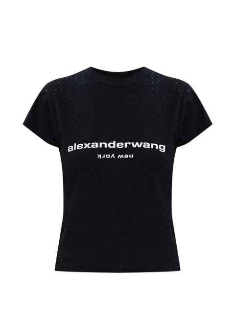 Alexander Wang rhinestone-embellished T-shirt - Black - zdjęcie produktu nr 1