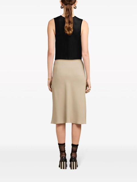 AMI Paris semi-sheer silk top - Black