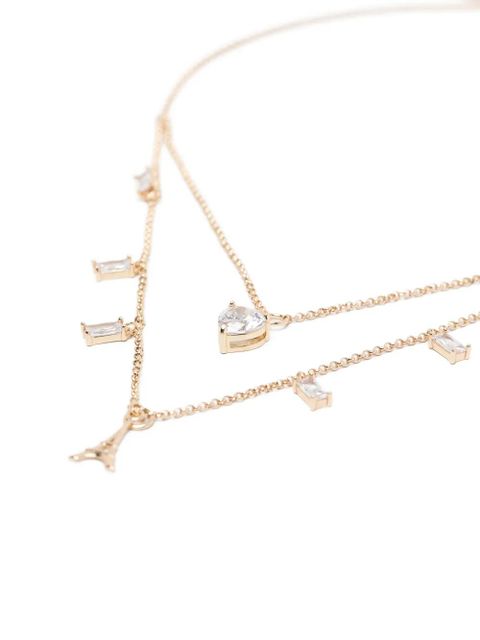 Maje zirconia brass necklace - Gold