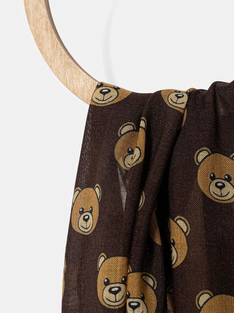 Moschino szal z wełną kolor brązowy wzorzysty M5217 E5211 - zdjęcie produktu nr 2