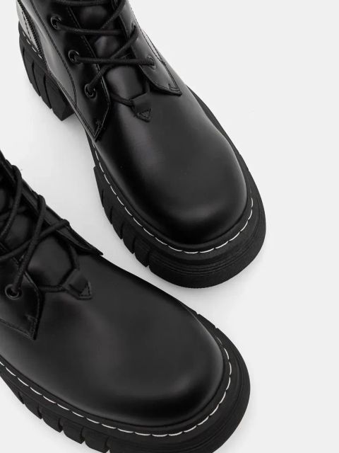 Guess botki skórzane ANITA damskie kolor czarny na platformie FLFANI LEA10