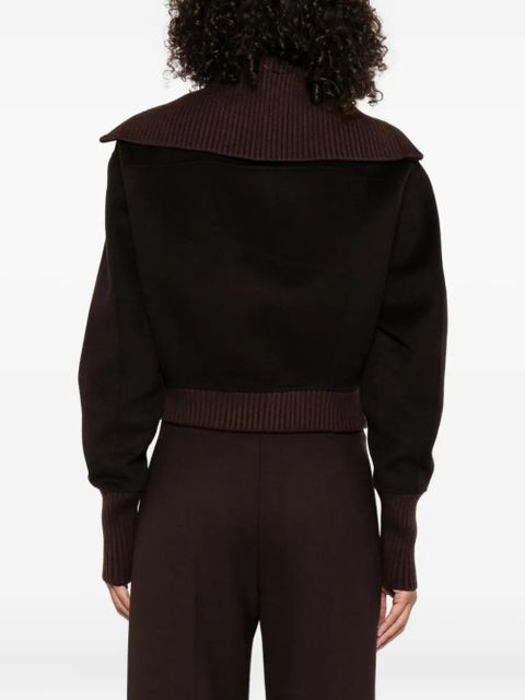 Victoria Beckham high-neck zip-front jacket - Brown