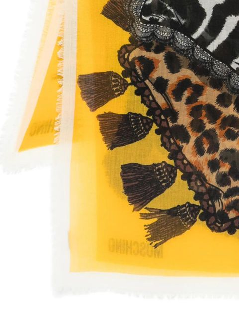 Moschino animal-print scarf - Yellow