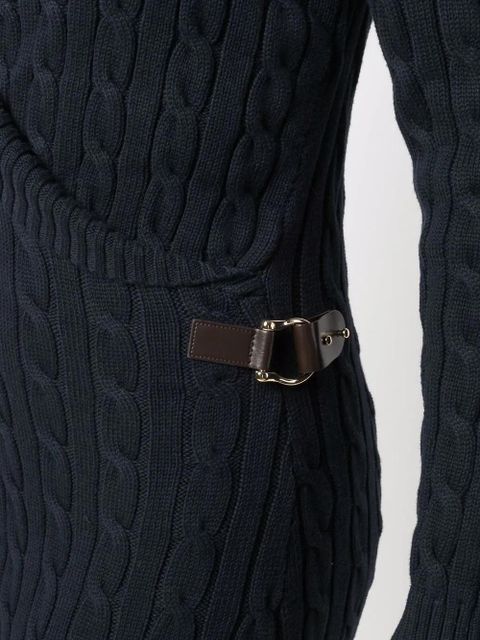 Lauren Ralph Lauren gassed cable-knit wrap dress - Blue