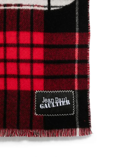 Jean Paul Gaultier tartan virgin wool scarf - Red - zdjęcie produktu nr 2