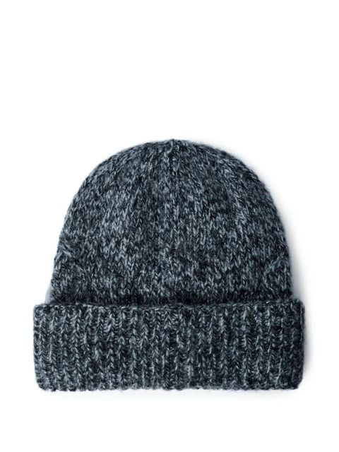 Moncler logo motif beanie hat - Grey