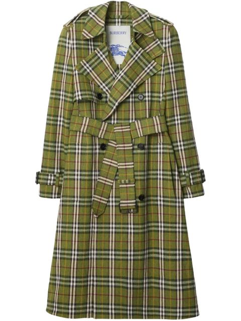 Burberry long checked trench coat - Green - zdjęcie produktu nr 1