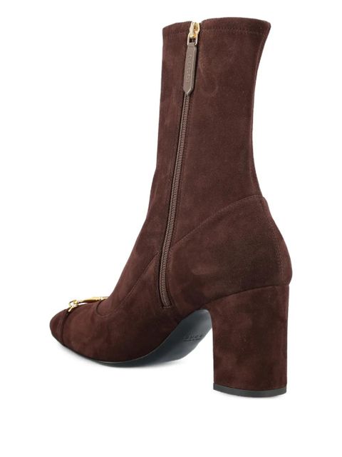 Gucci 75mm half-Horsebit zip ankle boots - Brown