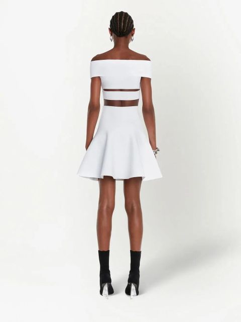 Alexander McQueen off-shoulder flared mini dress - White