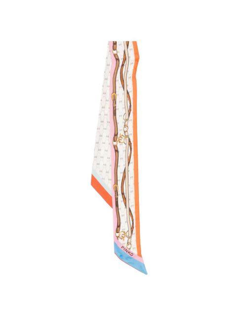 PINKO Pogo belt print scarf - Neutrals
