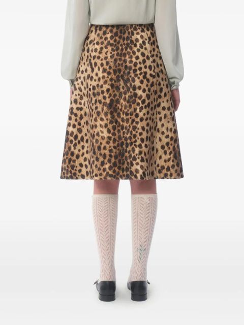 Valentino Garavani Jaguar Spots wool skirt - Neutrals