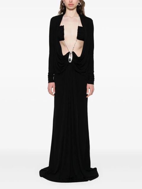 Christopher Esber draped jersey maxi dress - Black