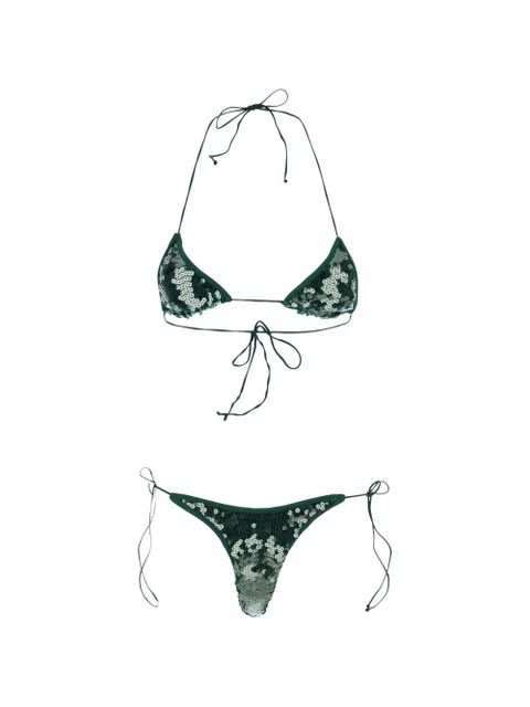 Oséree Paillettes sequin-embellished bikini - Green - zdjęcie produktu nr 1