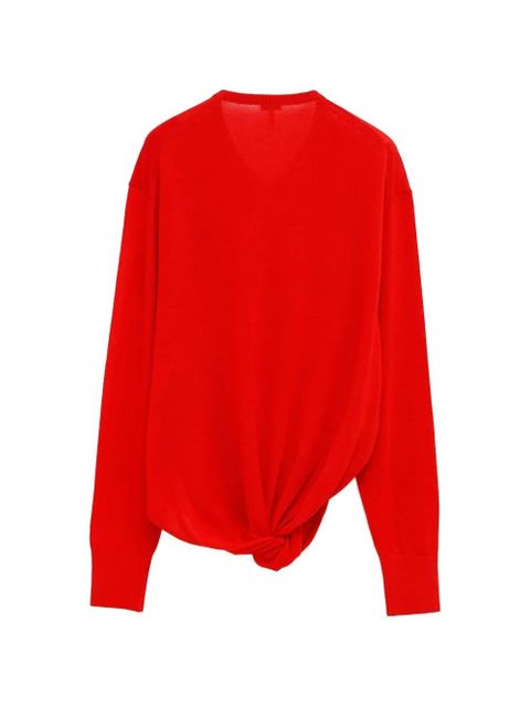 LOEWE twisted V-neck sweater - Red - zdjęcie produktu nr 2