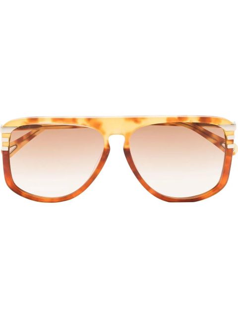 Chloé Eyewear pilot-frame tortoiseshell-effect sunglasses - Orange - zdjęcie produktu nr 1