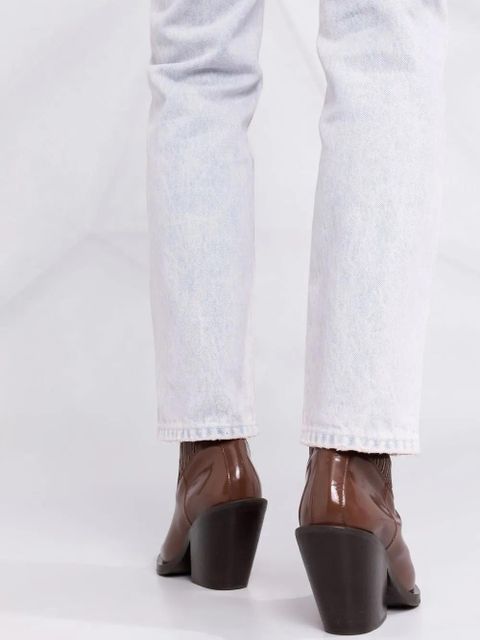 Saint Laurent bleached cropped jeans - Purple