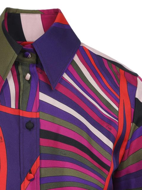 PUCCI abstract-print silk shirt - Purple