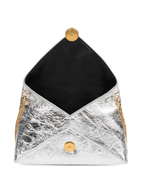 DRIES VAN NOTEN leather envelope clutch bag - Silver