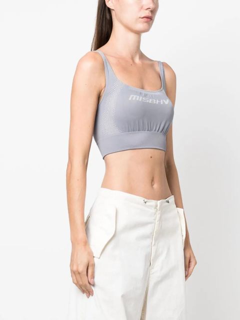 MISBHV logo-print cropped top - Blue - zdjęcie produktu nr 2