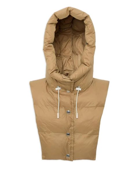 Yves Salomon padded hood bib - Brown - zdjęcie produktu nr 1
