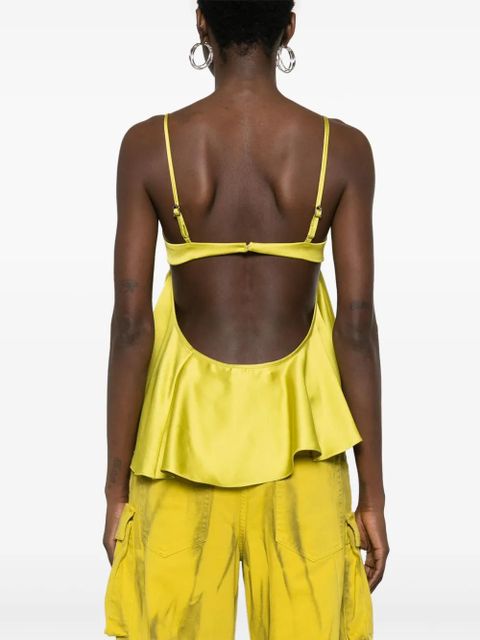 The Attico charmeuse crop top - Green