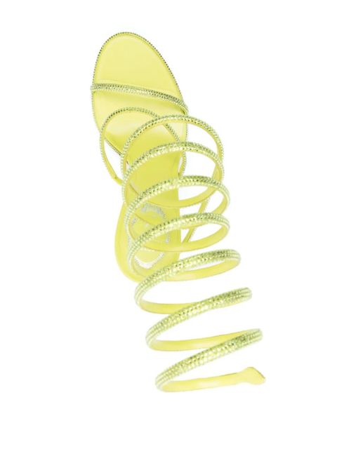 René Caovilla 105mm crystal-embellished spiral sandals - Green
