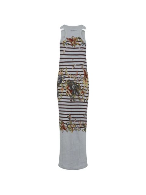 Jean Paul Gaultier striped floral-print dress - Grey - zdjęcie produktu nr 2