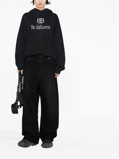 Balenciaga Be Different print hoodie - Black