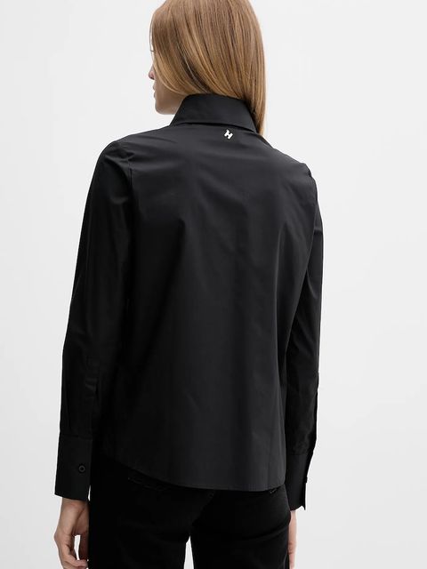 Silvian Heach koszula bawełniana MASKA damska kolor czarny regular z kołnierzykiem klasycznym GPA25512CA