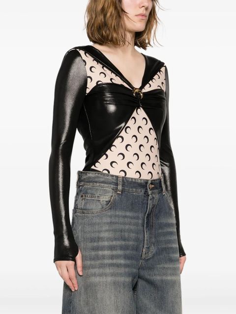 Marine Serre Regenerated laminated bodysuit - Black - zdjęcie produktu nr 2