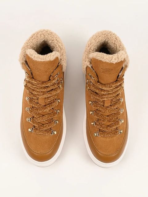 Karl Lagerfeld botki KAPRI LUG damskie kolor brązowy KL67565