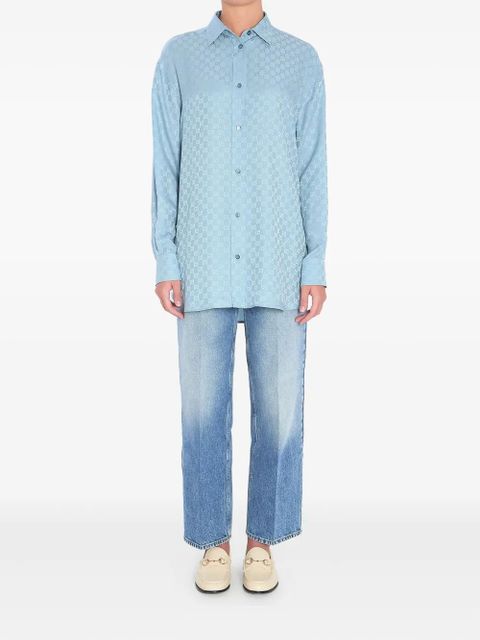 Gucci GG monogram silk shirt - Blue