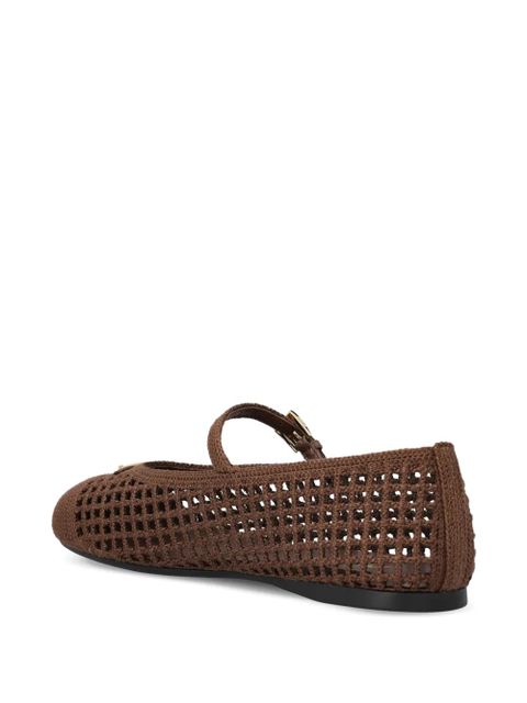 Prada openwork strap ballerina shoes - Brown
