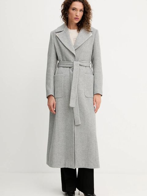 Fracomina płaszcz z wełną kolor szary FS25WC1011W819K3 - zdjęcie produktu nr 1