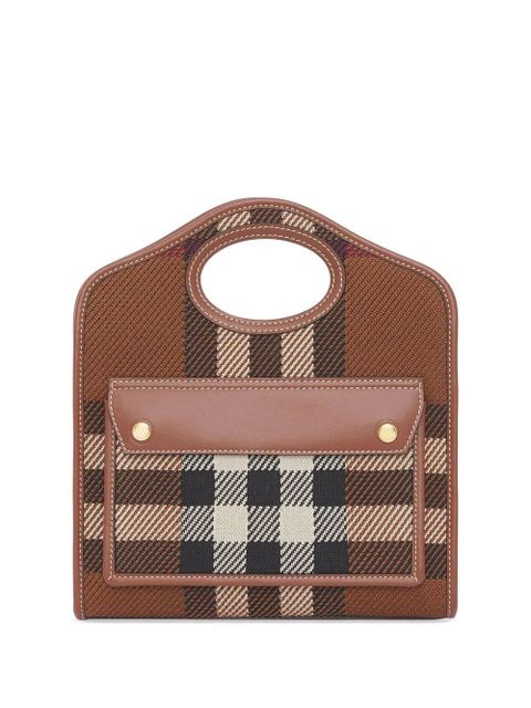 Burberry mini knitted check Pocket bag - Brown - zdjęcie produktu nr 1