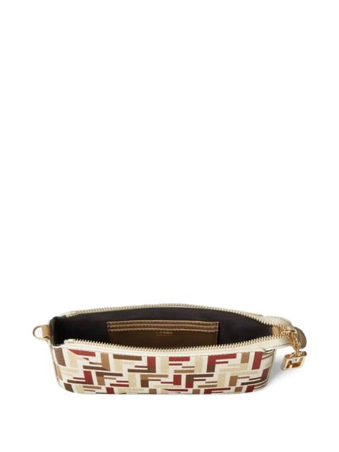 FENDI FF-monogram clutch bag - Neutrals