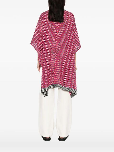 Missoni striped-tie ponch - Red - zdjęcie produktu nr 2