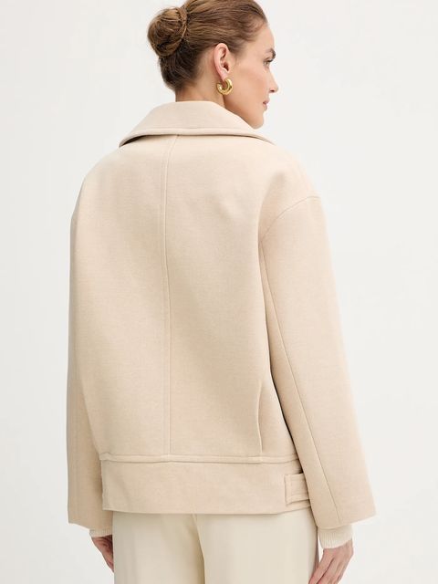 Morgan płaszcz z dodatkiem wełny kolor beżowy GMOON