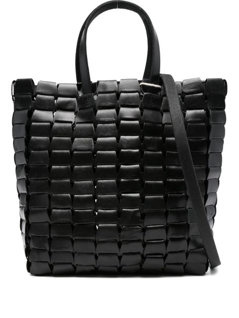 DRAGON DIFFUSION leather woven tote bag - Black