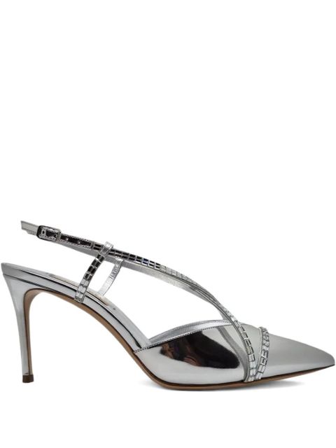 Casadei crystal-embellished slingback pumps - Silver - zdjęcie produktu nr 1