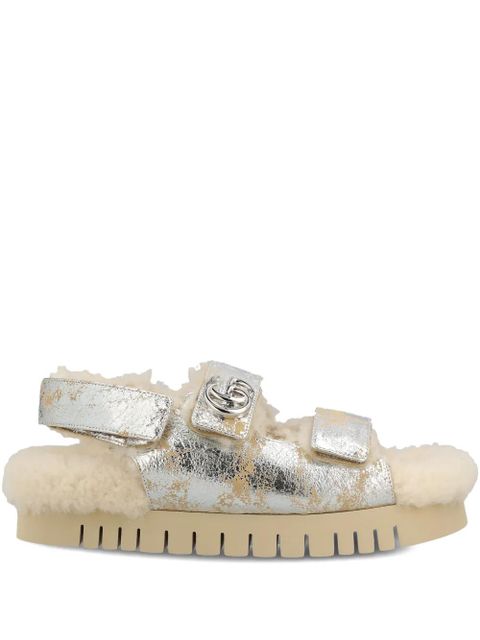 Gucci logo metallic sandals - Silver - zdjęcie produktu nr 1