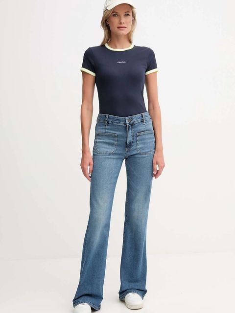 Calvin Klein Jeans t-shirt damski kolor granatowy LV047D201G - zdjęcie produktu nr 2