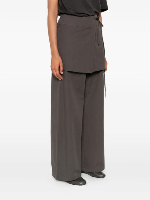 Eleh wrap-effect layered trousers - Brown - zdjęcie produktu nr 2