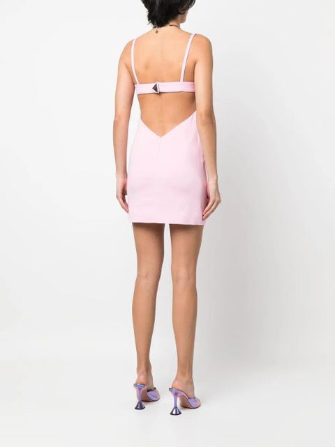 The Attico square-neck backless mini dress - Pink