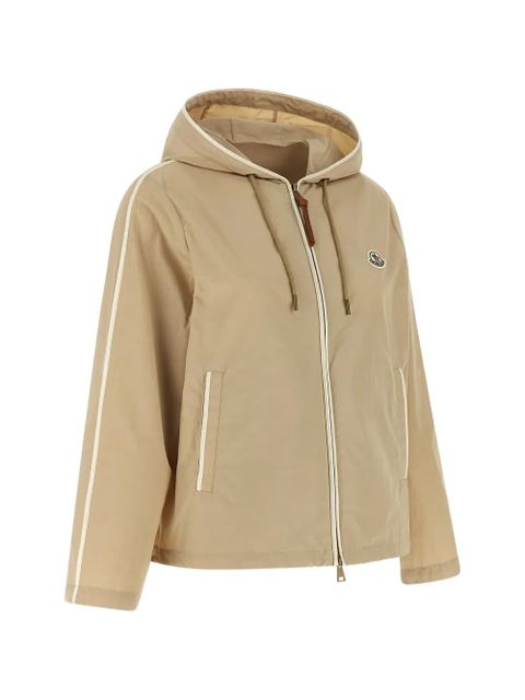 Moncler Sarracenia hooded contrast-trim jacket - Neutrals