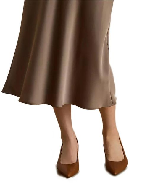 Lauren Ralph Lauren satin midi skirt - Brown