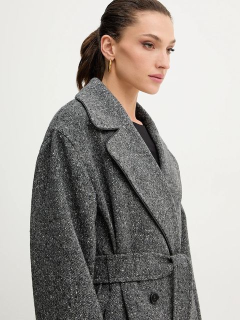 Iceberg płaszcz z dodatkiem wełny kolor szary N011 3083