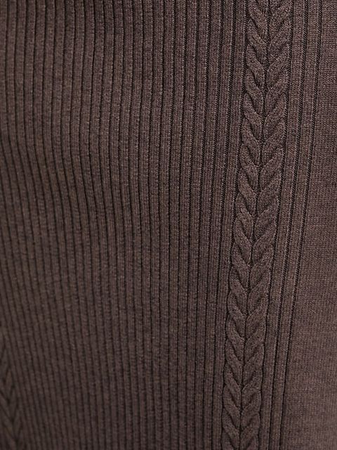 Answear.LAB spódnica z kaszmirem kolor brązowy midi rozkloszowana